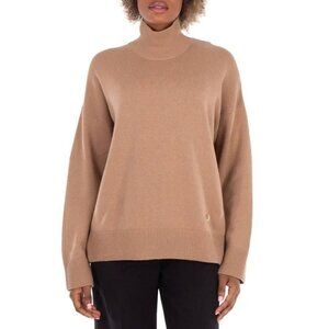 FX01462B New Burberry Monogram Motif Cashmere Funnel Neck Sweater